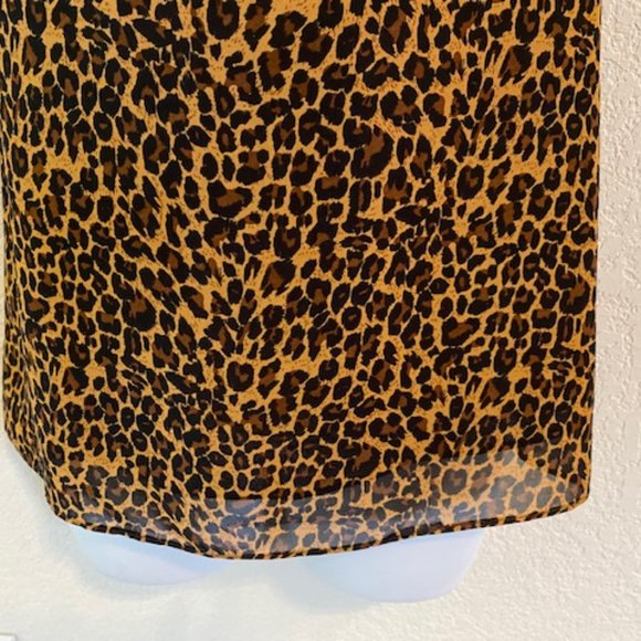 New * Clothing Co by Notations * CHIFFON faux WRAP lined ANIMAL TANK * Flowy * M - Picture 3 of 9